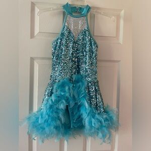 Girls Weissman Teal Sequin Dance dress costume